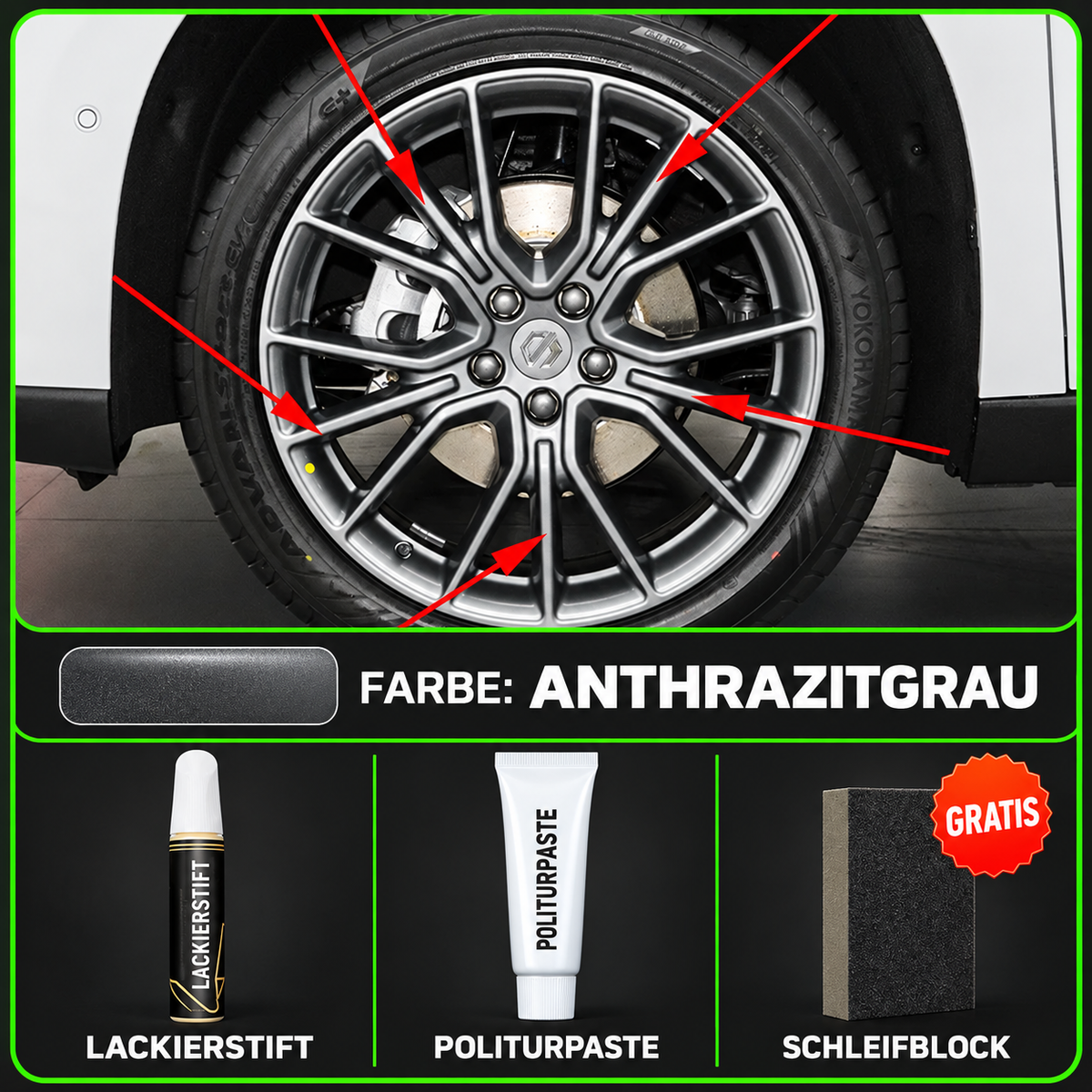 Felgen-Lackierstift und Zubehör für zweifarbige Felgen des Leapmotor C10