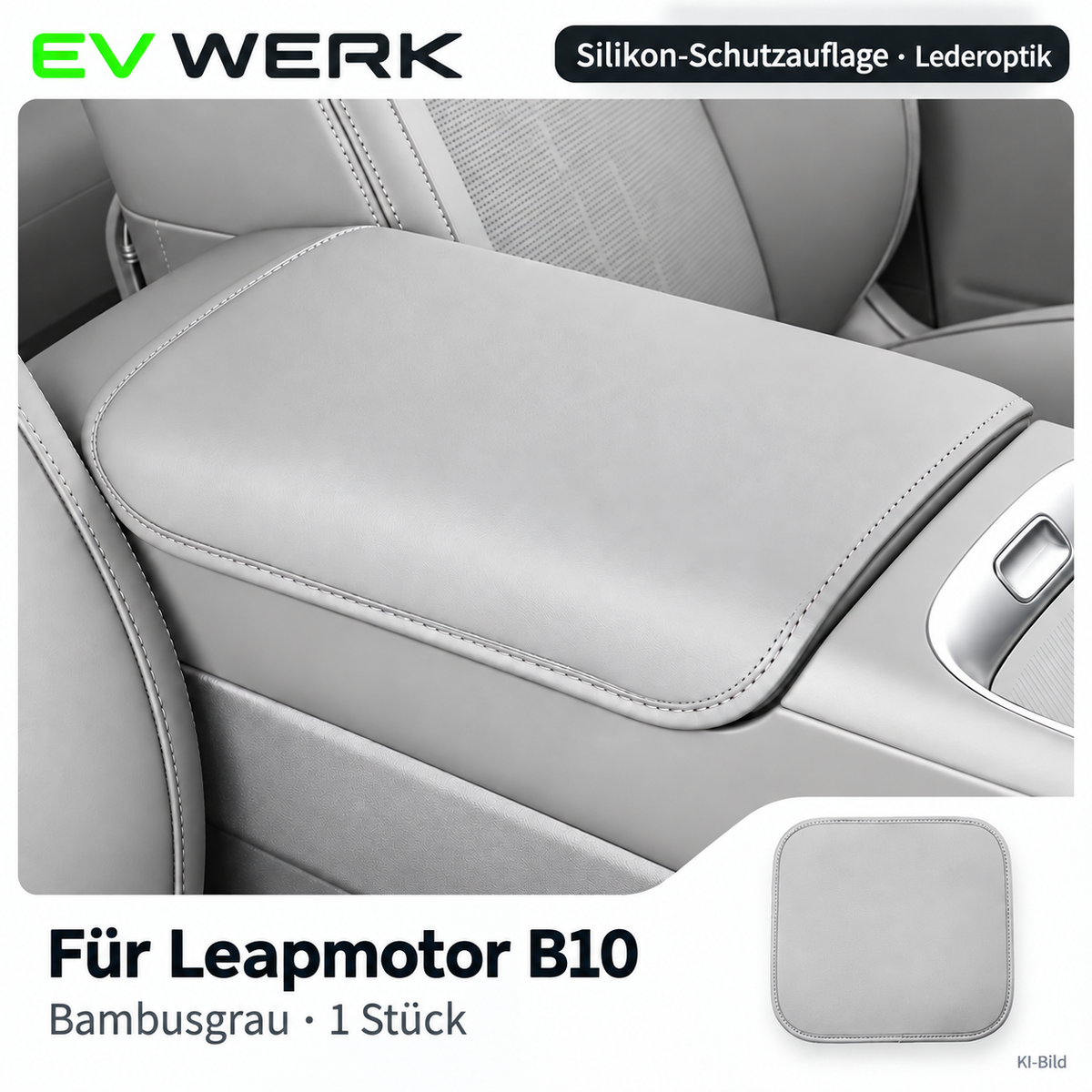 Bambusgraue Armlehnen-Schutzauflage für Leapmotor B10 – Produktansicht 1
