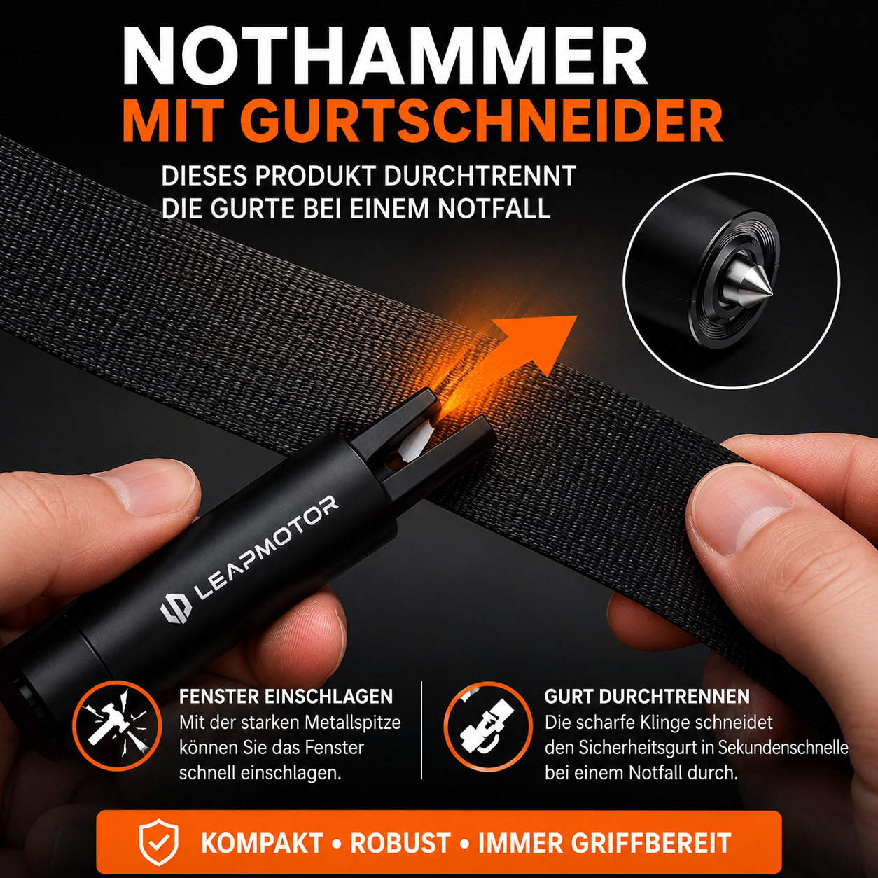 Nothammer mit Gurtschneider