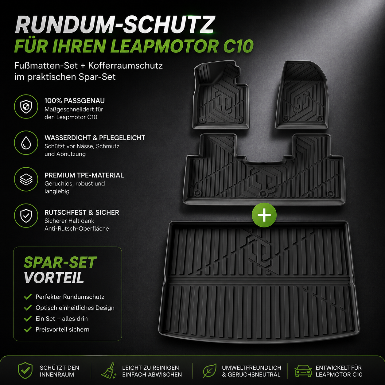 TPE-Kofferraummatte und Fußmatten für Leapmotor C10