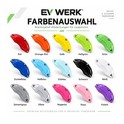 Farbauswahl Bremssattel-Abdeckungen für Leapmotor C10 – EV WERK