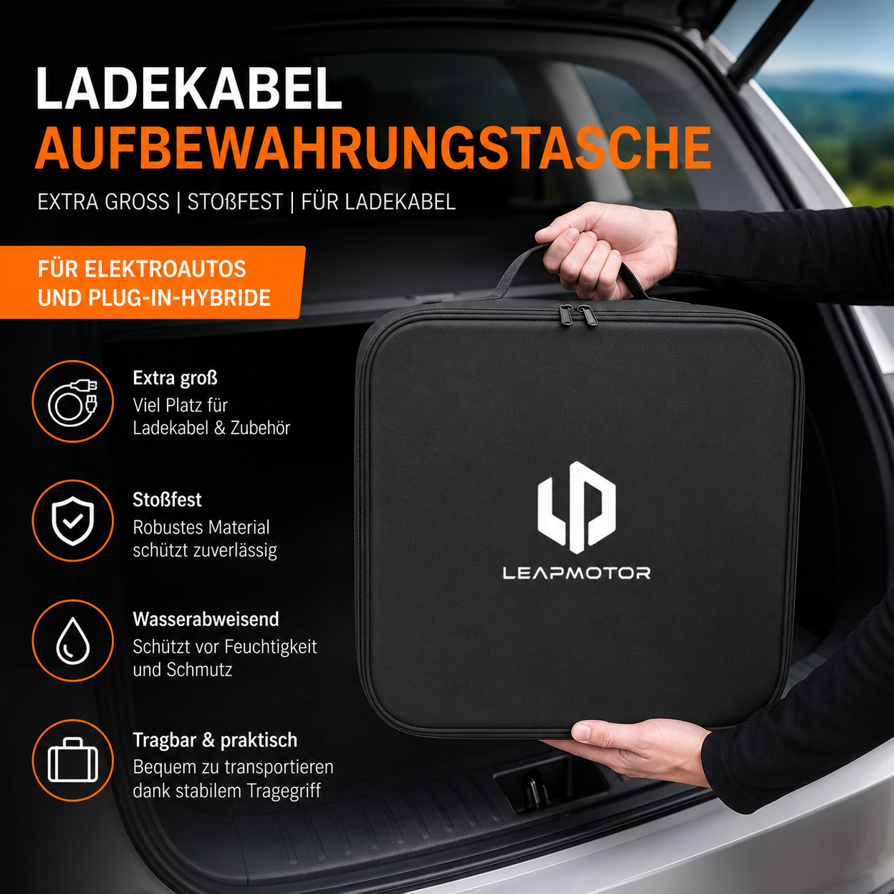 Ladekabel-Aufbewahrungstasche – Detailansicht 1