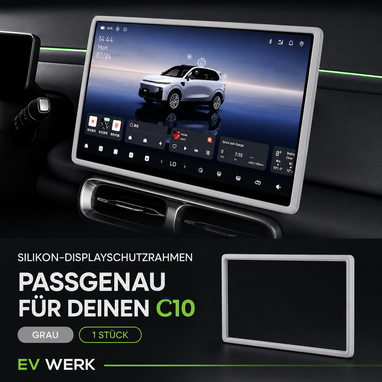 Silikon-Displayrahmenschutz für Leapmotor B10 – Detailansicht