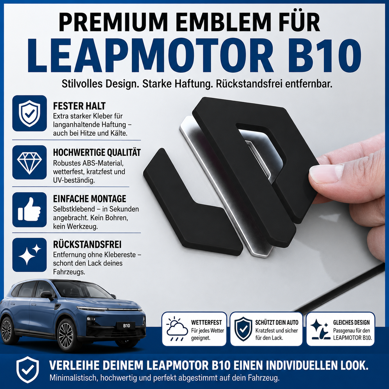 Logo- und Heckklappenschriftzug für Leapmotor B10 – Detailansicht 1