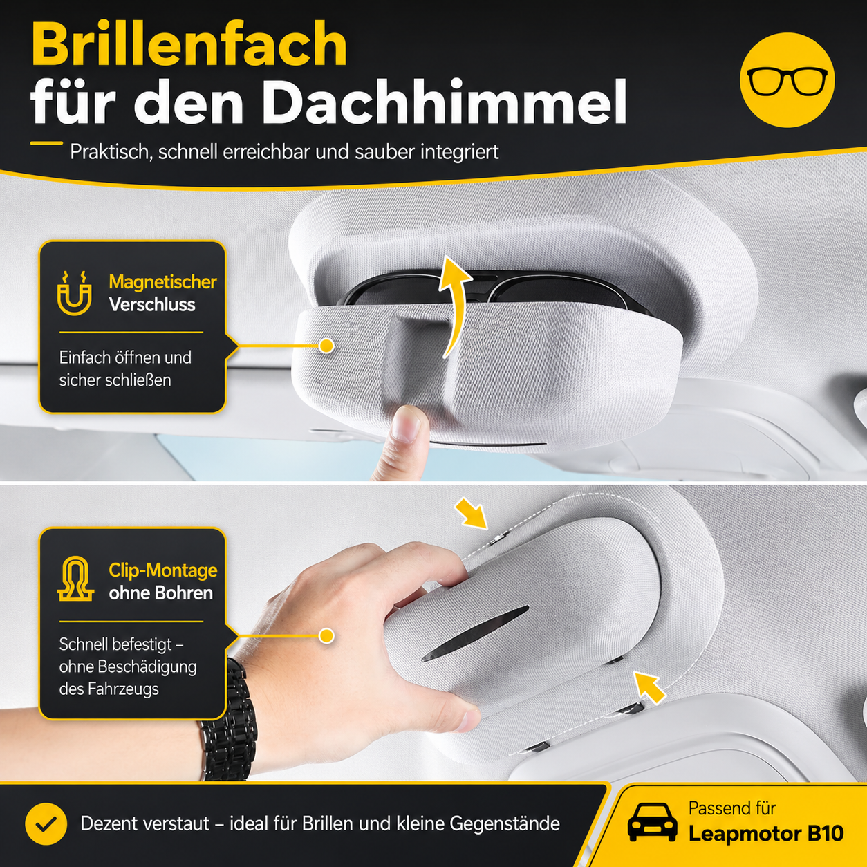 Brillenfach für Leapmotor – Detailansicht 3
