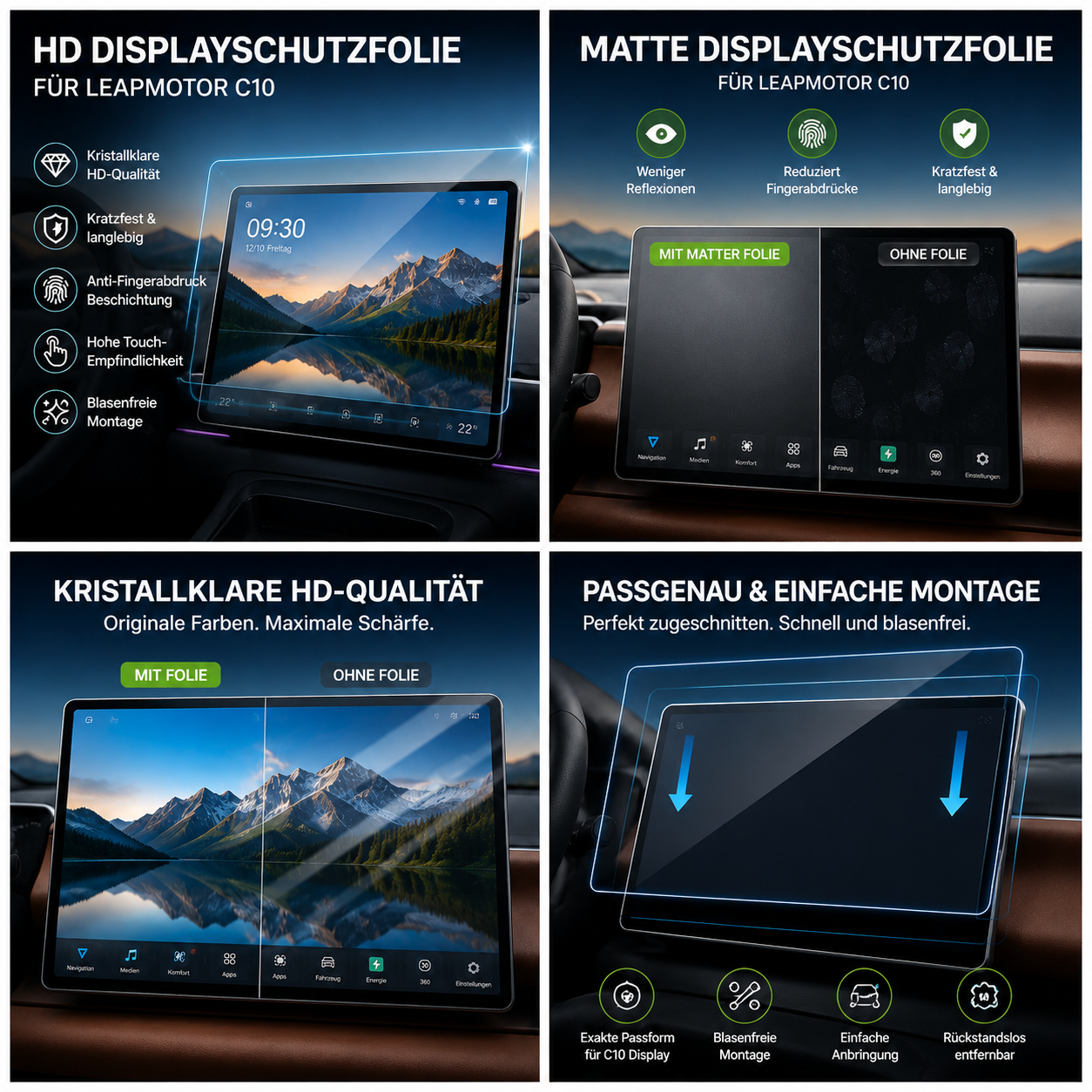 Displayschutzfolien-Set für Leapmotor C10 – Detailansicht 1
