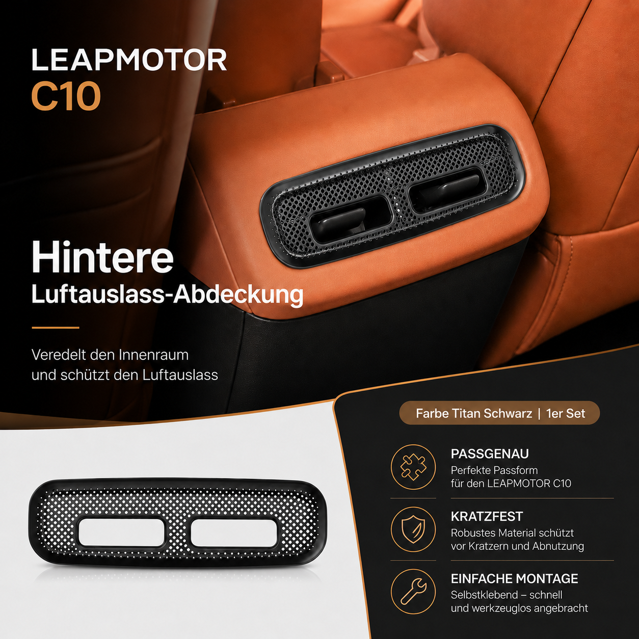 Hintere Luftauslassabdeckung für Leapmotor C10 – Detailansicht 2
