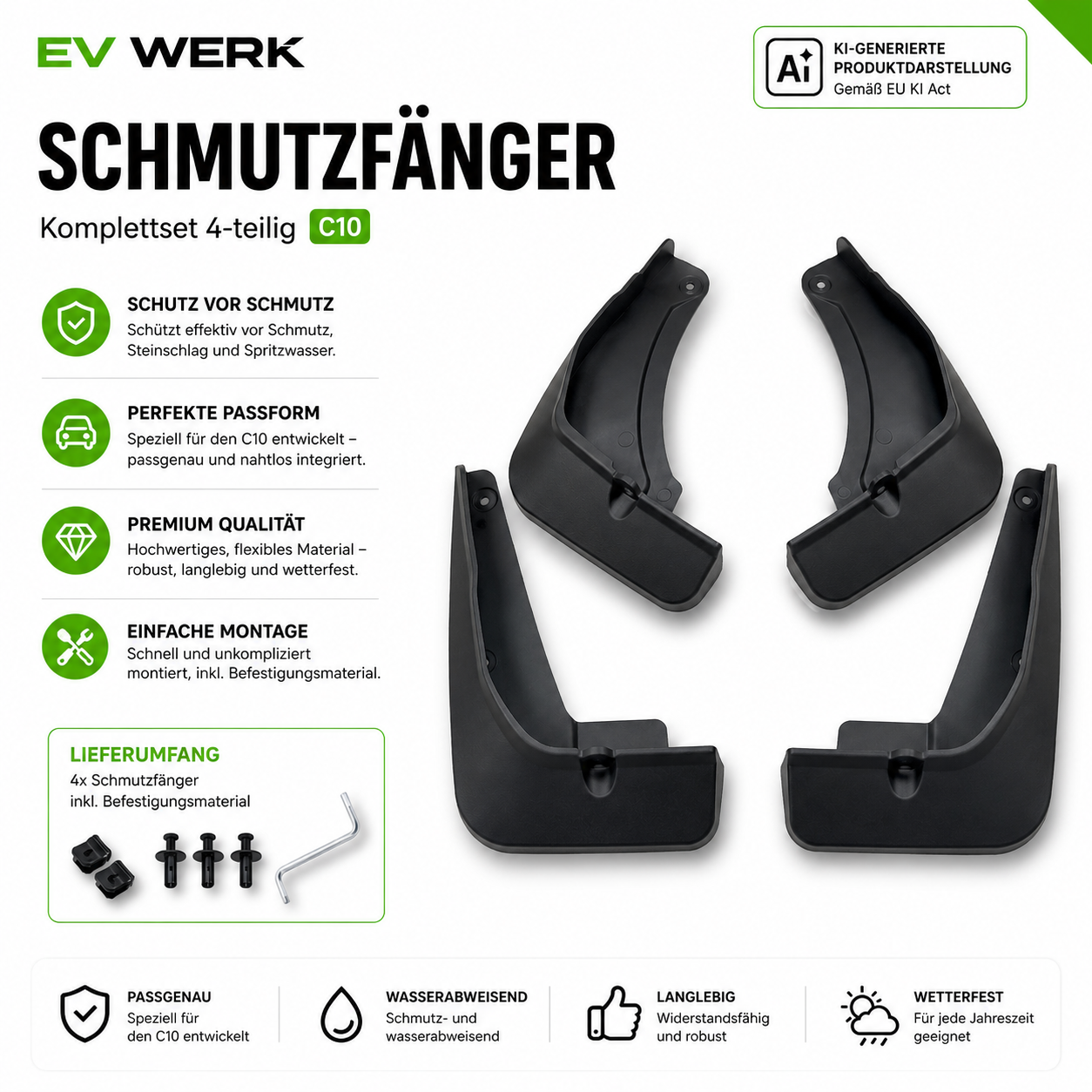 Schmutzfänger und Radlaufschutz für Leapmotor C10 – Detailansicht 3