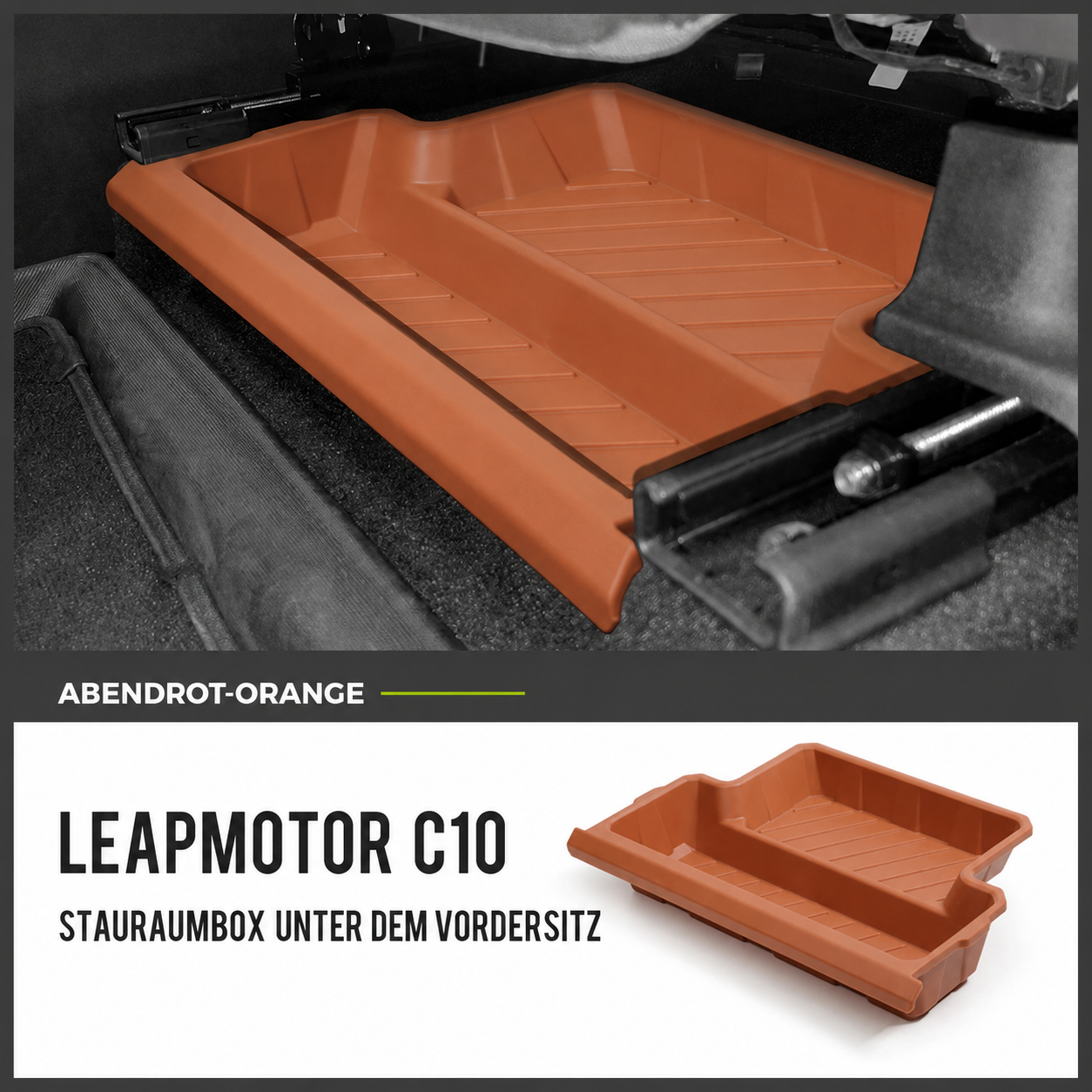 Stauraumbox unter dem Fahrersitz für Leapmotor C10 – Orange