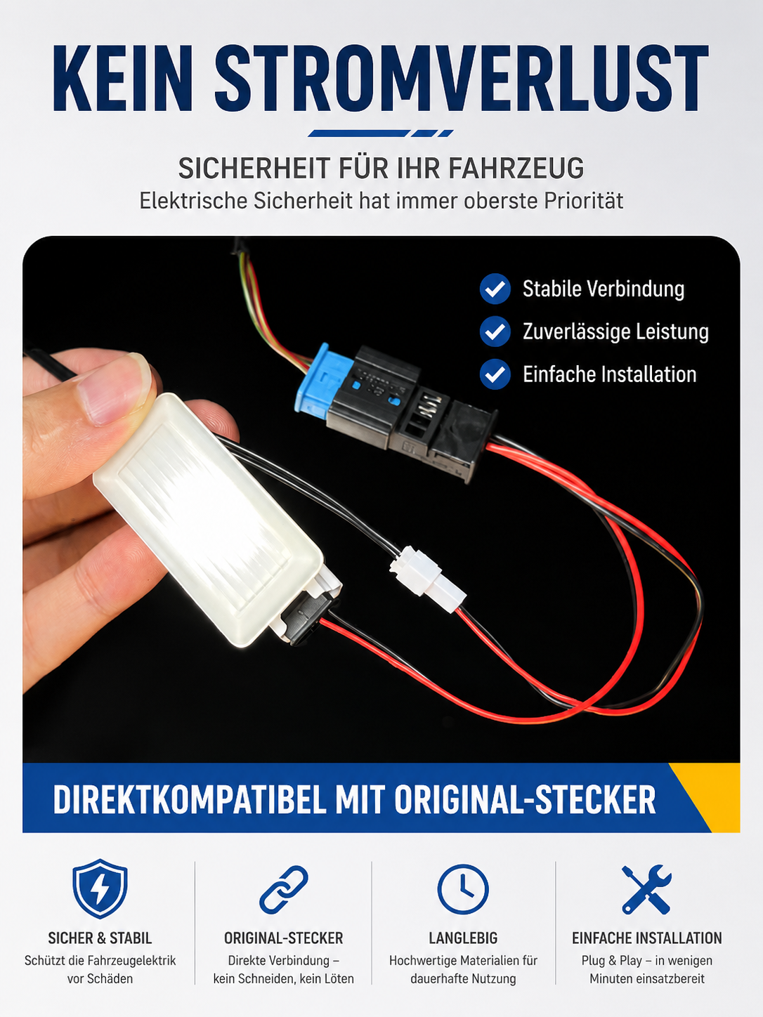 EV-WERK Premium LED-Kofferraumlichtband – Detailansicht 1