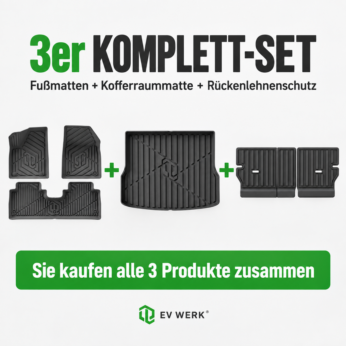Komplettset für Leapmotor B10: Fußmatten, Kofferraummatte und Rückenlehnenschutz