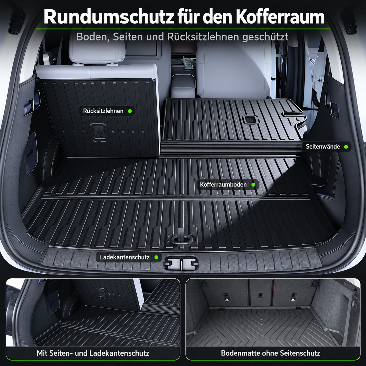 Kofferraumschutz im Leapmotor B03X für Boden, Seitenwände, Rücksitzlehnen und Ladekante