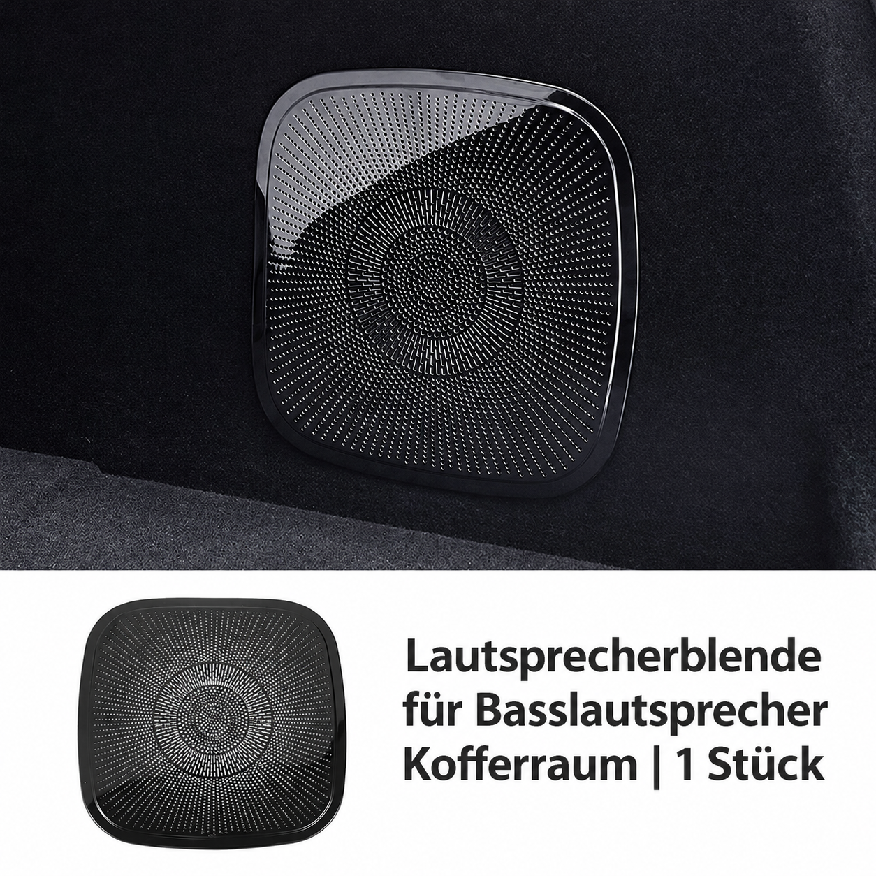 Leapmotor C10 Lautsprecherblende für den Basslautsprecher im Kofferraum in Titanschwarz