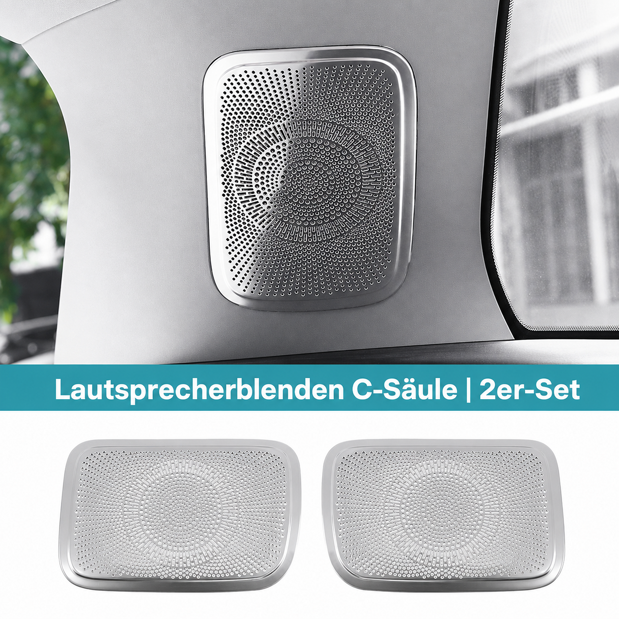 Leapmotor C10 Lautsprecherblenden für die hintere Säule in Silber, 2er-Set