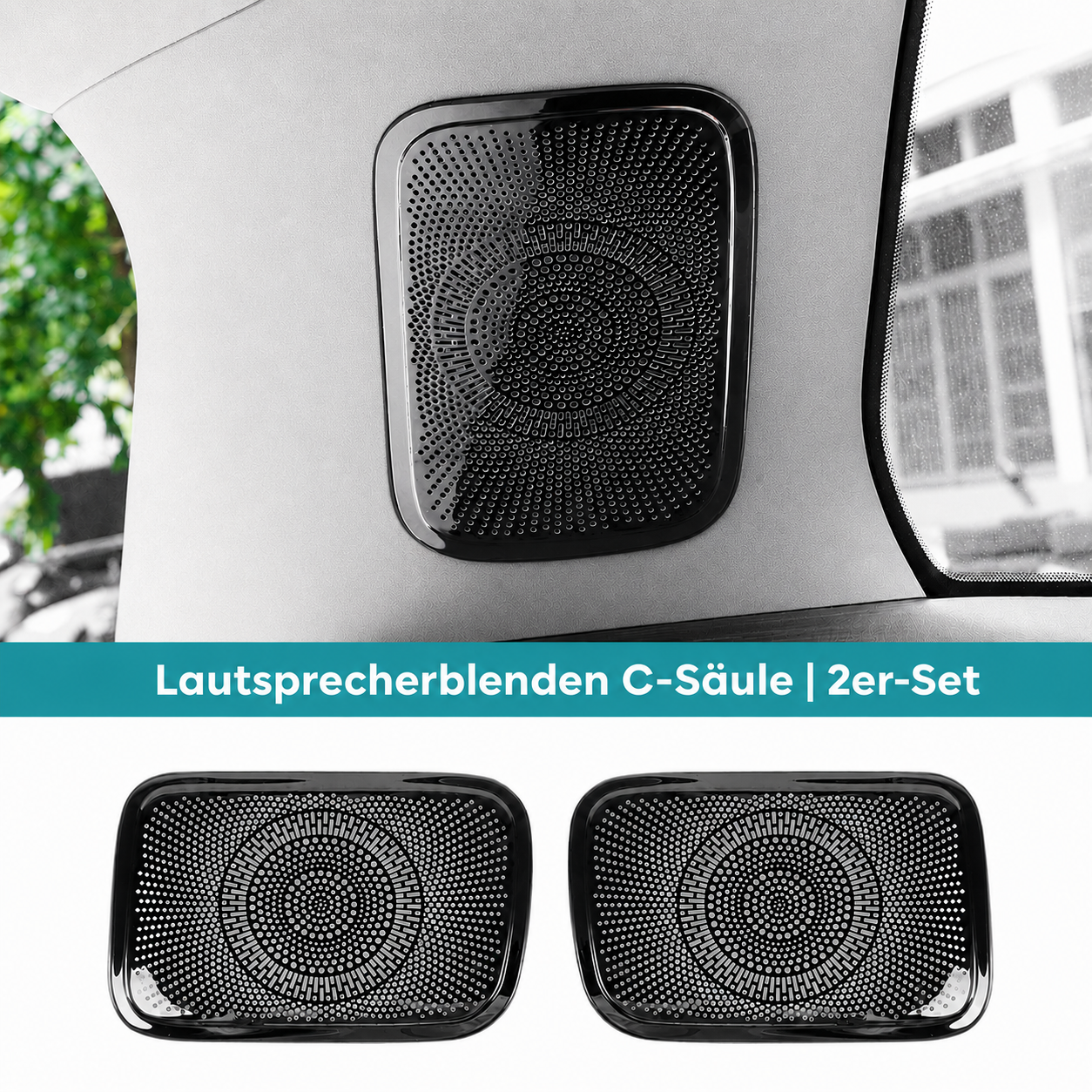 Leapmotor C10 Lautsprecherblenden für die hintere Säule in Titanschwarz, 2er-Set